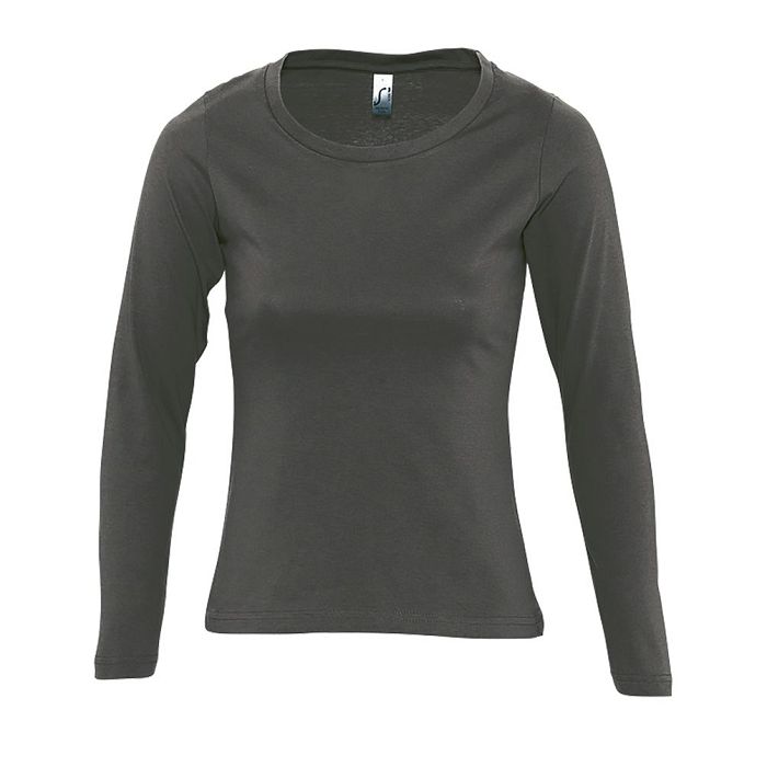  Tee-shirt couleur manches longues femme