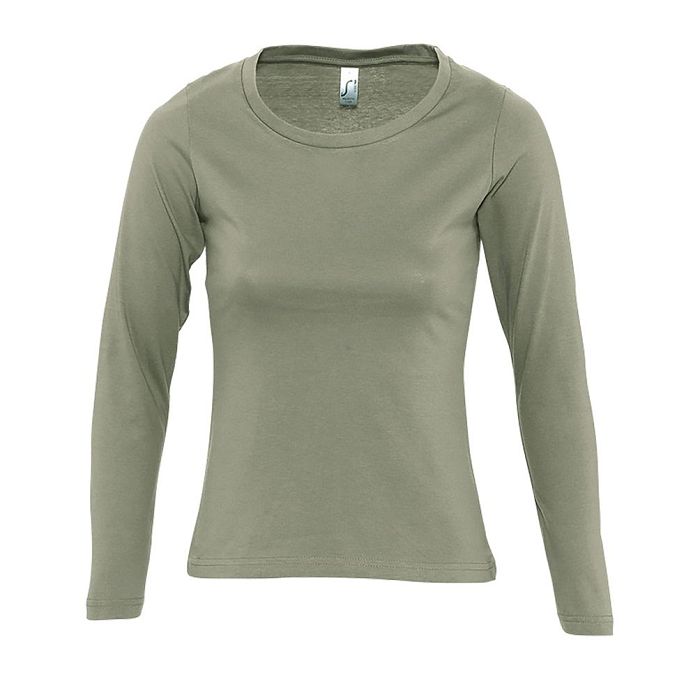  Tee-shirt couleur manches longues femme