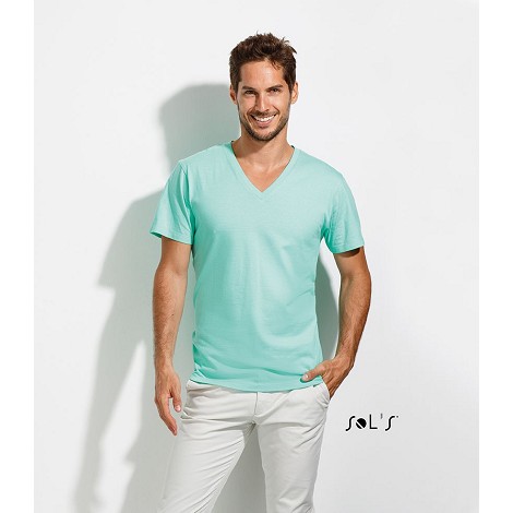 tee shirt col V blanc
