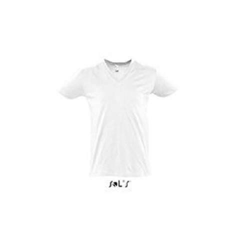 tee shirt col V blanc