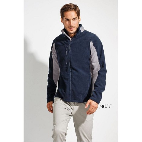 Veste polaire bicolore zippée homme