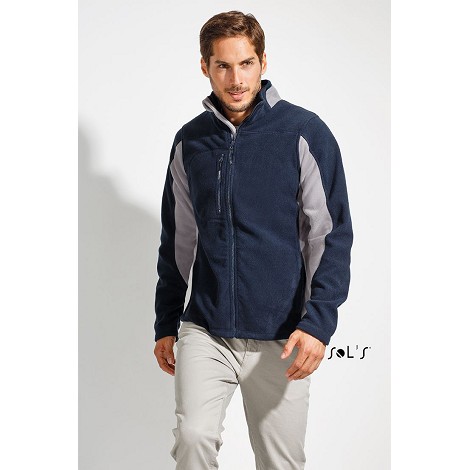 Veste polaire bicolore zippée homme