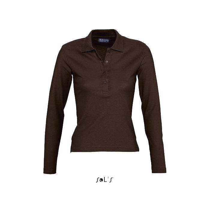  Polo femme manches longues publicitaire couleur