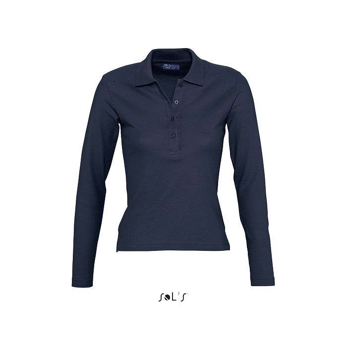  Polo femme manches longues publicitaire couleur