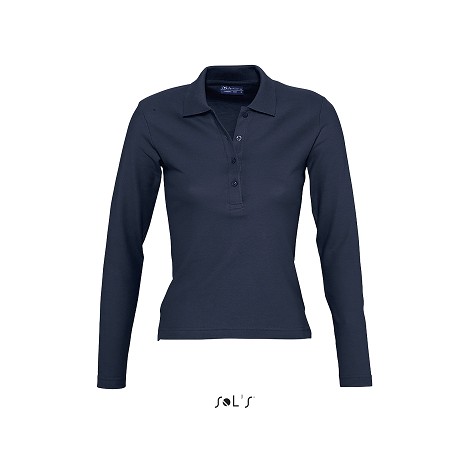 Polo femme manches longues publicitaire couleur
