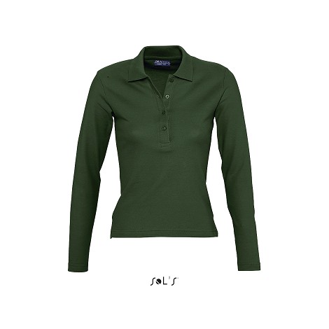 Polo femme manches longues publicitaire couleur