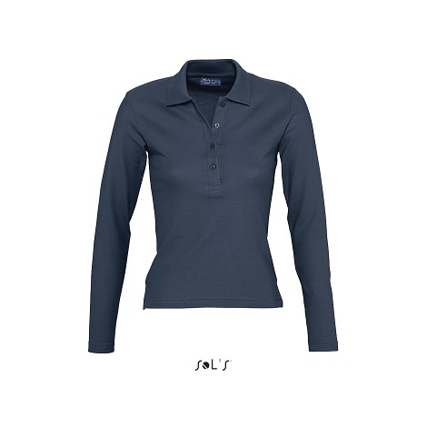 Polo femme manches longues publicitaire couleur