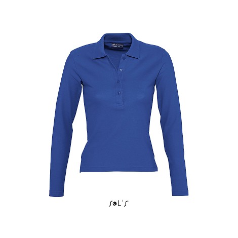 Polo femme manches longues publicitaire couleur