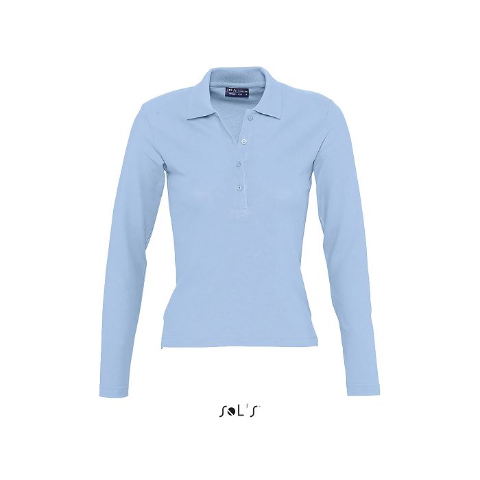  Polo femme manches longues publicitaire couleur