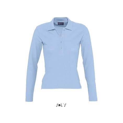 Polo femme manches longues publicitaire couleur