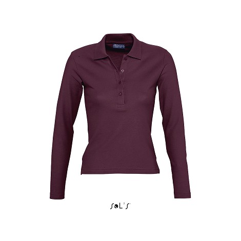 Polo femme manches longues publicitaire couleur