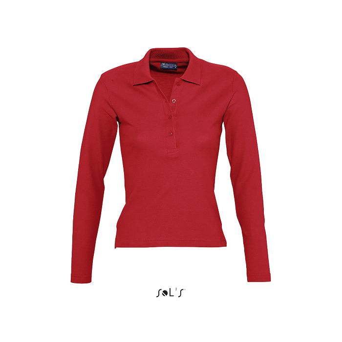  Polo femme manches longues publicitaire couleur