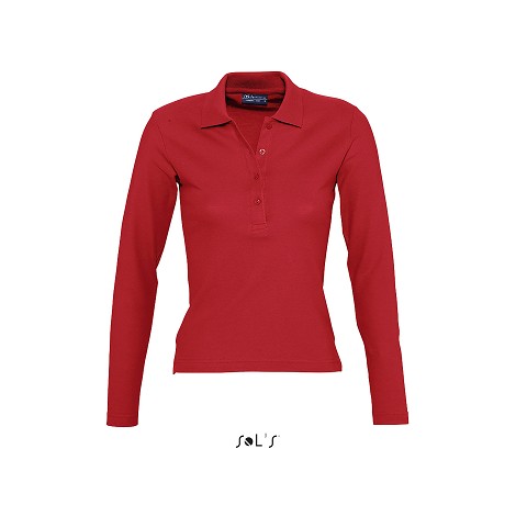 Polo femme manches longues publicitaire couleur