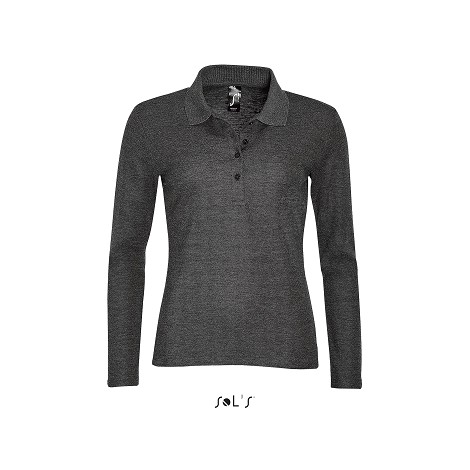 Polo femme manches longues publicitaire couleur