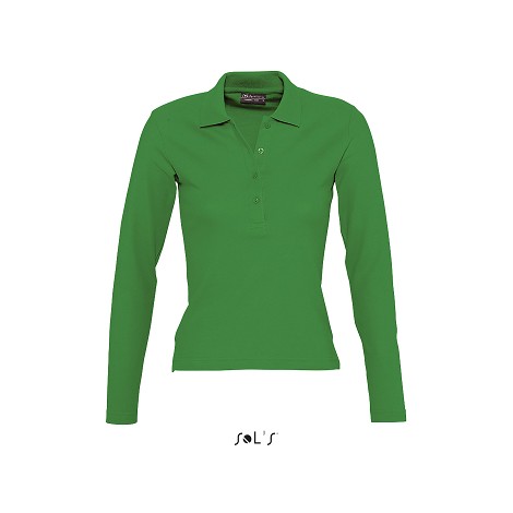 Polo femme manches longues publicitaire couleur
