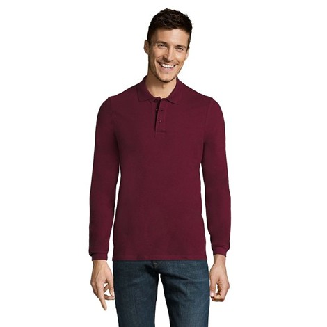 Polo homme manches longues publicitaire couleur