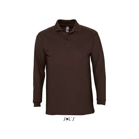 Polo homme manches longues publicitaire couleur