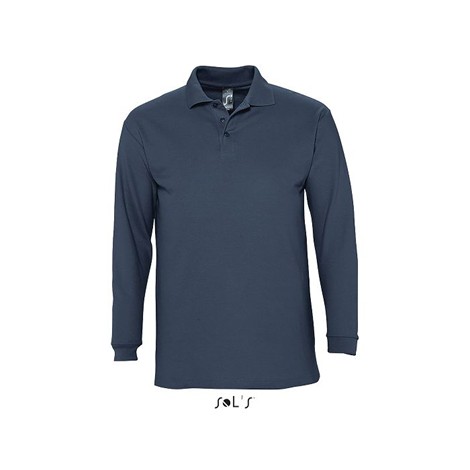 Polo homme manches longues publicitaire couleur