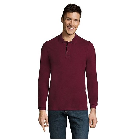 Polo homme manches longues publicitaire couleur