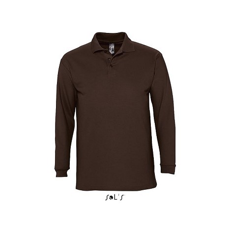 Polo homme manches longues publicitaire couleur