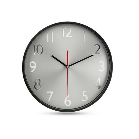 Horloge murale fond argent