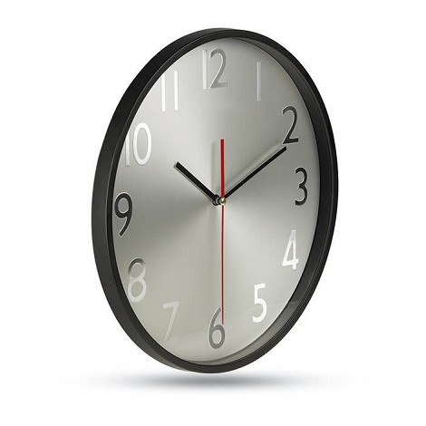 Horloge murale fond argent