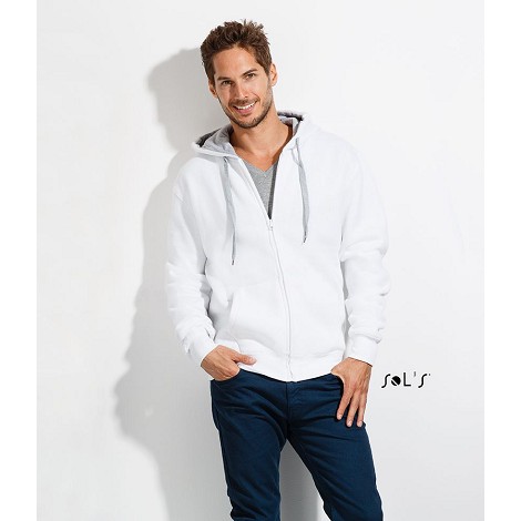 Sweatshirt zippé bicolore homme