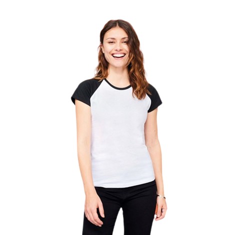 Tee-shirt personnalisable bicolore femme couleur 155 g/m²