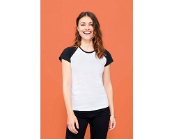 Tee-shirt personnalisable bicolore femme couleur 155 g/m²