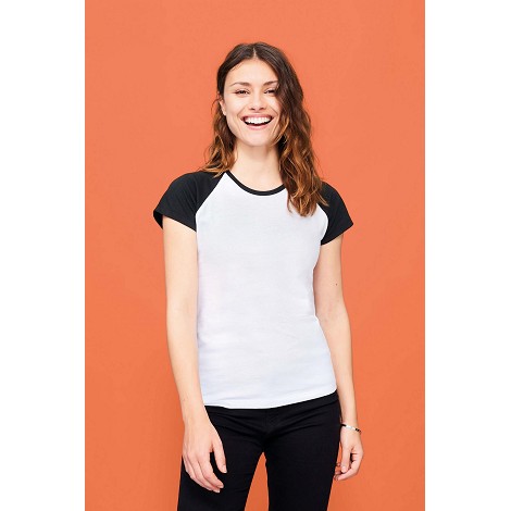 Tee-shirt personnalisable bicolore femme couleur 155 g/m²