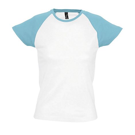 Tee-shirt personnalisable bicolore femme couleur 155 g/m²