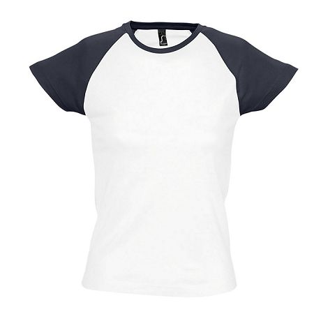 Tee-shirt personnalisable bicolore femme couleur 155 g/m²