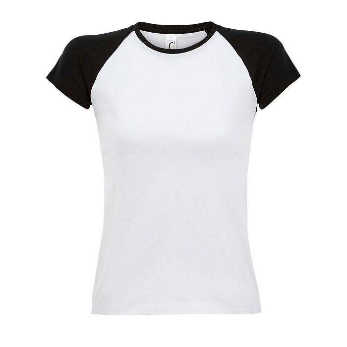  Tee-shirt personnalisable bicolore femme couleur 155 g/m²