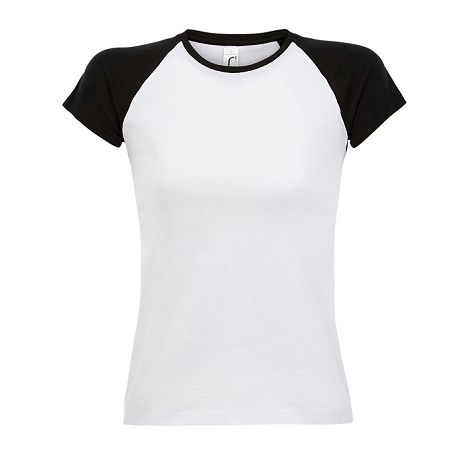 Tee-shirt personnalisable bicolore femme couleur 155 g/m²