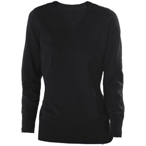 Pull col V femme
