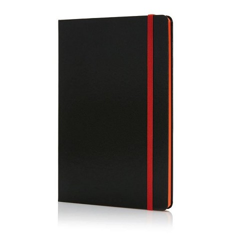 Carnet personnalisé A5 noir couverture rigide contrasté