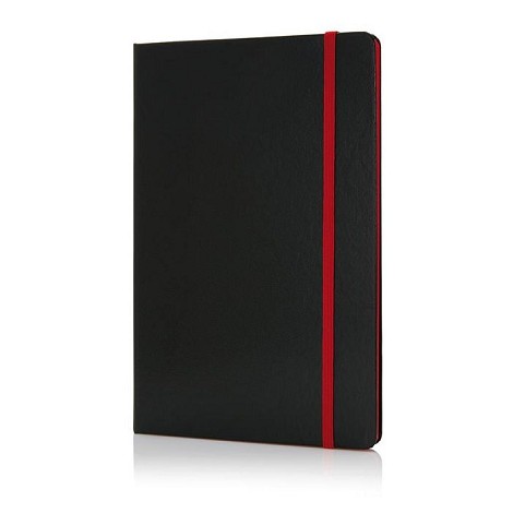 Carnet personnalisé A5 noir couverture rigide contrasté