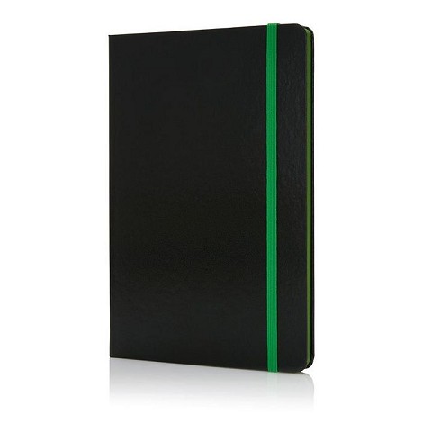 Carnet personnalisé A5 noir couverture rigide contrasté
