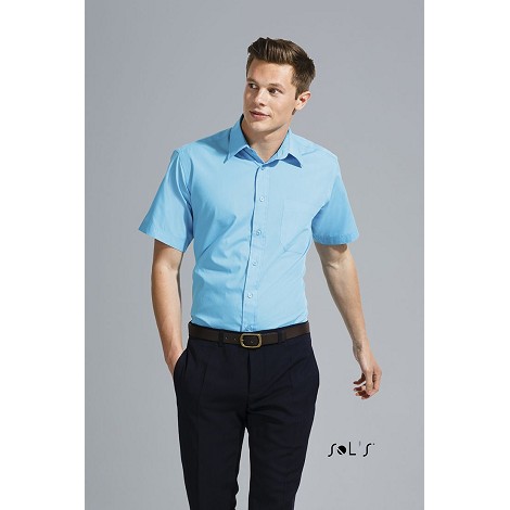 Chemise homme popeline manches courtes