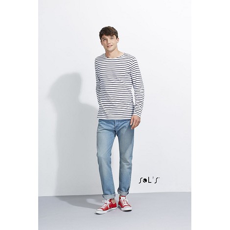 Tee-shirt manches longues rayé homme