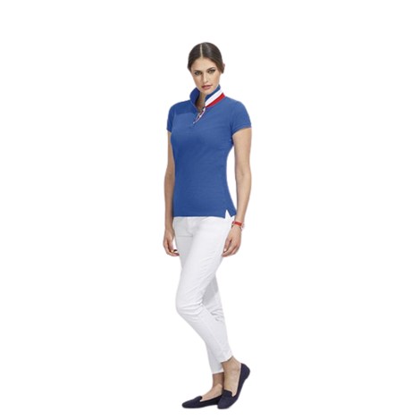 Polo col rayé femme