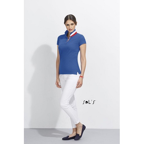 Polo col rayé femme