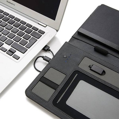 Porte carnet de notes avec Powerbank