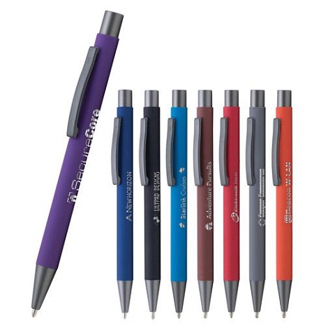 Stylo en aluminium avec un touché gomme