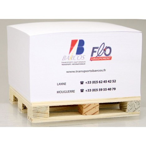 Bloc cube papier personnalisé sur palette