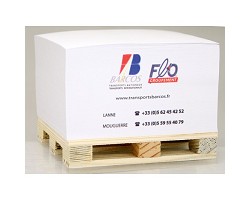 Bloc cube papier personnalisé sur palette