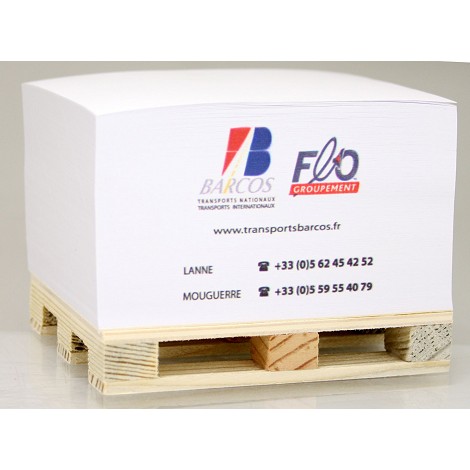 Bloc cube papier personnalisé sur palette