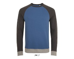 Sweatshirt col rond tricolore unisexe