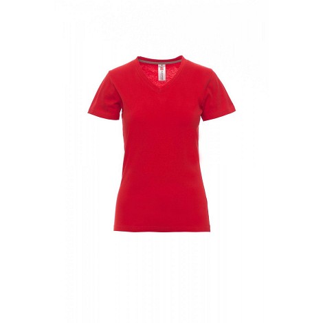 Tee-shirt coloré col V femme