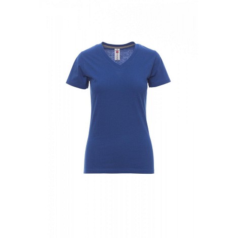 Tee-shirt coloré col V femme